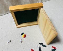 Vintage Hand Made Wooden Tic Tac Toe Game- Mini Pocket-Sized Travel Game.