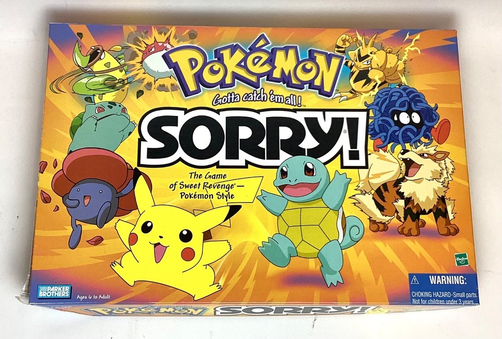 Vintage 2000 Pokémon SORRY! Board Game Hasbro COMPLETE See Photos