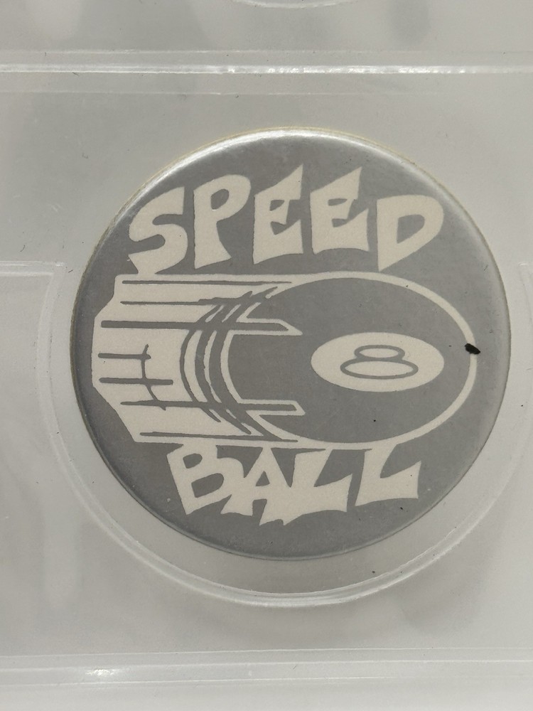 Rare! 90’s Vintage 8 Ball Pog “Speed” POG Milk Cap – Silver & White