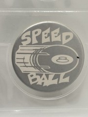 Rare! 90’s Vintage 8 Ball Pog “Speed” POG Milk Cap – Silver & White