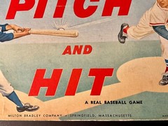 Vintage Milton Bradley Baseball Board Game PITCH AND HIT ca 1940s-1950s RARE