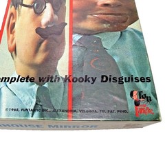 1968 Silly Faces Toy Funhouse Mirror Mustache Original Box Directions Fantastic