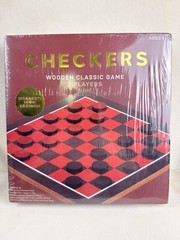Checkers Wooden Strategy Board Game, 2 Players, Ages 8+, Beginner’s Guide