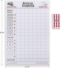 Mexican Train & Chicken Foot Dominoes Scorepad – 60 Sheets, 8.2 x 5.5 Inches