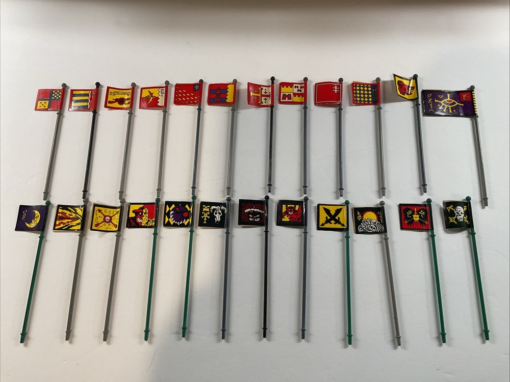 Milton Bradley Battle Masters Board Game Replacement 24x Banners Flags Standards