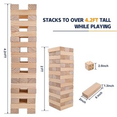 Giant Tumble Tower Games for Kids and Adults 57 Blocks New Zealand Pine Woode…