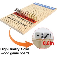 Large 21 inches Horse Racing Board Game with 11 Luxury Metal Horses Thickened Wo