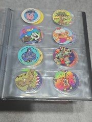 Vintage Pogs Milk Caps 90’s Lot 64 Pieces Mixed Collection in Binder Sleeves