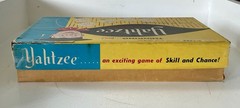 Vintage 1956 Yahtzee Complete E.S. Lowe Dice Game w Dice Cup Box Manual VG! MCM