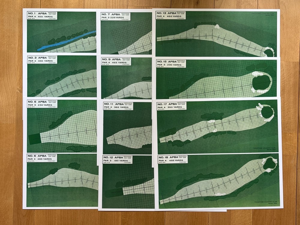 ULTRA-HIGH-RES REPRINTS OF APBA’S ICONIC FIRESTONE GOLF COURSE GAME BOARDS