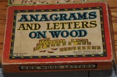 Vintage Game Anagrams Letters On Wood Tiles Milton Bradley USA #4719 Springfield