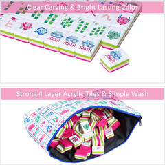 American Mahjong Tile Set(4 Layer),160 Acrylic Engraved Mahjong Tiles, Mahjong T