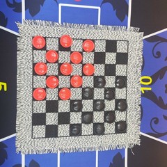 3 in 1 Giant Checkers Game Set,Super Tic Tac Toe,Including Reversible Rug wit..