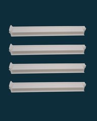 American Mahjong Rack Set of 4 White Acrylic 18.5 Inch with Pushers