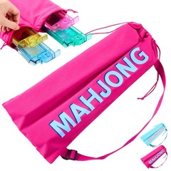 Mahjong Rack Bag with 4 Divider Pockets Canvas Drawstring Mahjong Game Rack &…