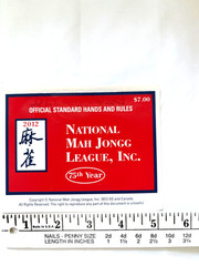 2012 National Mah Jongg League 1 Card 75th YR Official Hands & Rules Standard