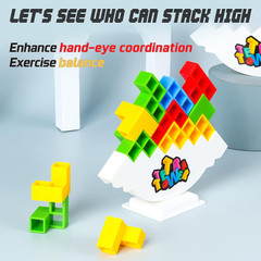 48 Pcs Tetra Tower Balance Stacking Blocks Game, Board Games for 2 Players+ Fami