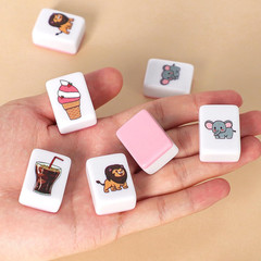 2 Players Mahjong Block Set for Adult, Mahjong Tile Game with 66 Premium Pink Ti