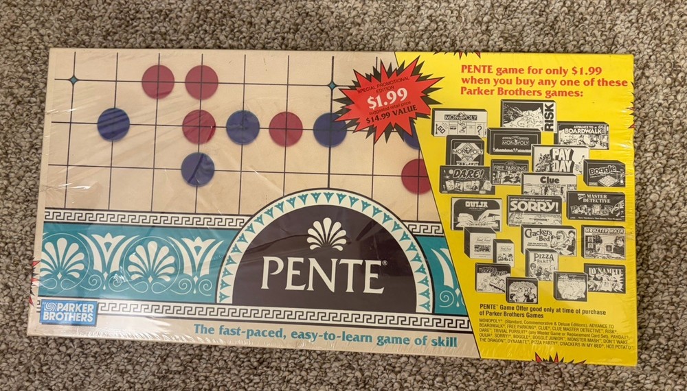 Vintage PENTE (SPECIAL EDITION) Board Game Parker Brothers Game~ Sealed Unopened