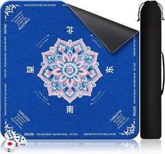 Mahjong Mat for Table 31.5″X31.5″ Rubber American Mahjong Mat with Rules, Non Sl