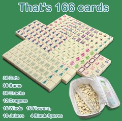 TUSAUW Mini American Mahjong Tile Set Include 166 0.8 Inch Mahjong Tiles 4 Di…
