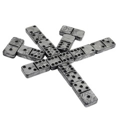 Dominos Set for Adluts Double 6 Jumbo Domino Set 28 Thick Marbleized Black …