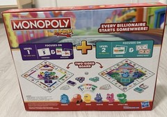 Hasbro Monopoly Junior Board Game 2 Games In 1 Level 1 & 2 Ages 4+ New In Box