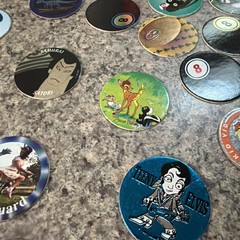 Vintage Pogs Lot Various 1990s Power Rangers, chuck norris Micheal Jordan Tube