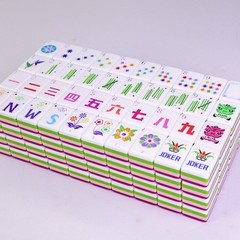 NEW! Vibrant Layered Mahjong Tiles Full American Set 160Tiles – Rosered acrylic