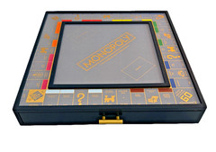 Monopoly Luxury Edition Wooden Board Game Navy Blue Gold Foil WS Game Company