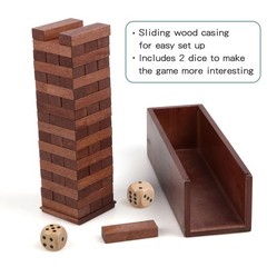 54PCS Wooden Tumbling Tower Stacking Game for Kids, Adults, and Families