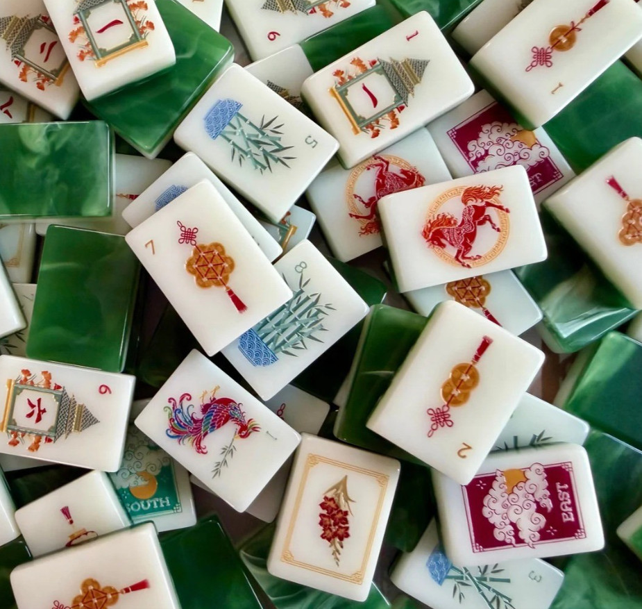 New high-end Emerald Wealth American Mahjong Tiles set,160 tiles+ Bag