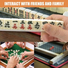 Portable Mini Mahjong Set, Indoor Entertainment Accessories with Carrying Case