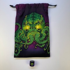 Steve Jackson Games Cthulu Dice Bag & Exclusive D6 Dice Large 6″x9″