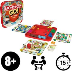 Monopoly GO! Board Game Inspired by Mobile Game Family Travel Game Ages 8+