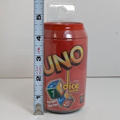 Uno Dice Game Tin Soda Pop Can Coin Bank Red 2011 Mattel New SEALED