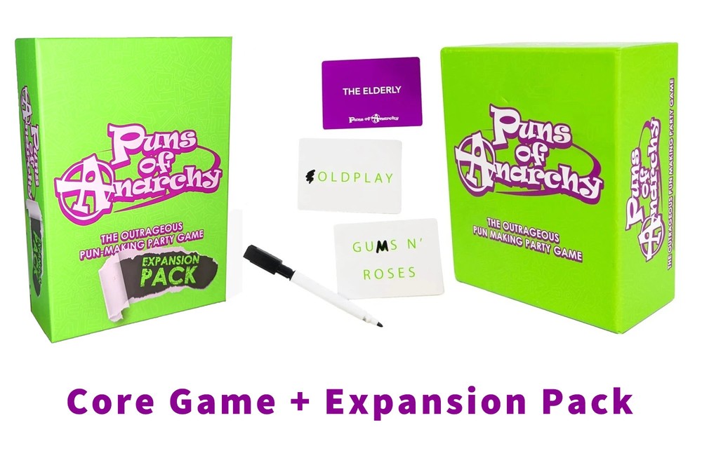 Puns of Anarchy Party Card Game + Expansion Pack BNIB Sealed Pun Humor