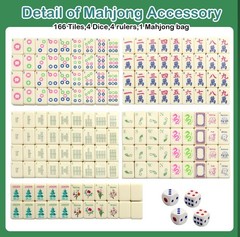 TUSAUW Mini American Mahjong Tile Set Include 166 0.8 Inch Mahjong Tiles 4 Di…