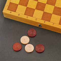 72 Pieces Wood Checkers 1.06 Inch Wooden Checkers Pieces Set with Stackable Ridg