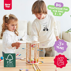 BALLFALL Jumbo – Montessori Wooden Board Game for Kids 3 4 5 6 Years – Colorful
