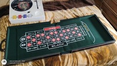 Excalibur Casino 3 in 1 Travel Game 16.5″ x 18″ x 3.75″ Black Faux Leather Case