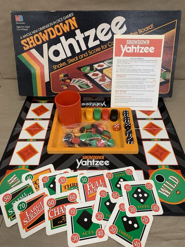 Vintage 1990’s Retro 1991 Yahtzee Showdown Dice Board Game Milton Bradley #4202