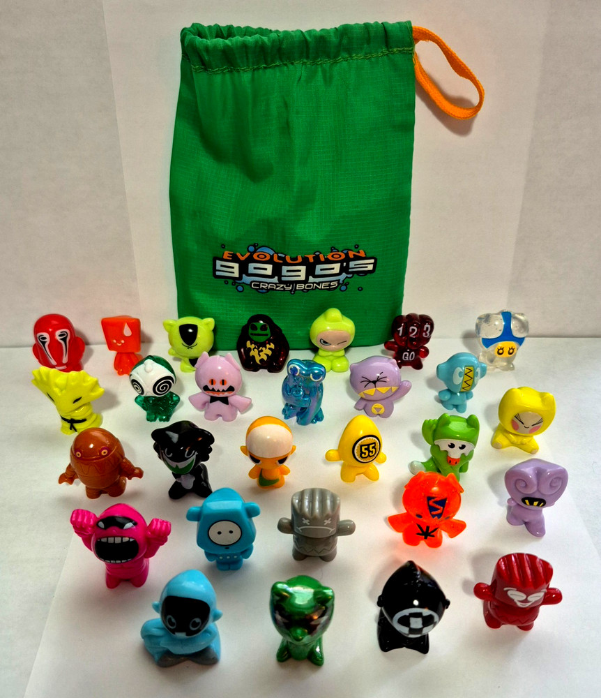 28 Gogo’s Crazy Bones in Evolution Green Bag