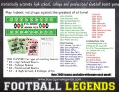 Football Legends – HIGH SCHOOL, COLLEGE and PRO tabletop game