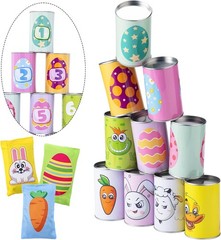 Easter Carnival Knockdown Can Game Set 13 Pcs Kids Adults Indoor Outdoor Fami…