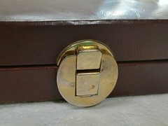 Vintage Backgammon Briefcase Set Game Folding Carry Case Brown No Manual