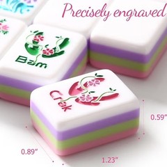 Floral Hand Painted American Mahjong Tile Set Pink Purple girly Pastel 160