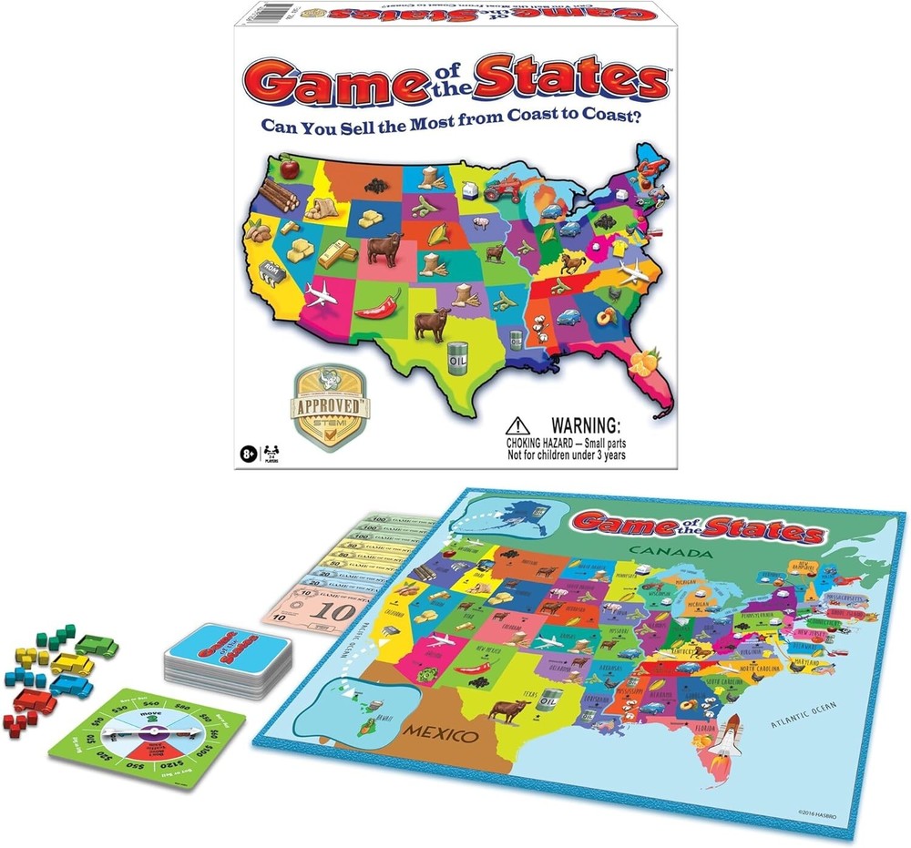 Game of the States Board Game – Family Game Night Kids 8+ & Adults