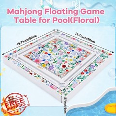 MinFyberd 19×19″ Mahjong Pool Floating Game Table Floral