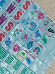 Premium American Mahjong Set 160pcs – Pearl Blue